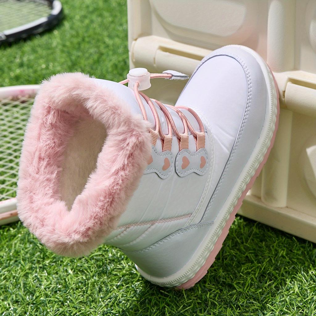 [Fleece-Lined Snow Boots] Youngsters' Fleece-Lined Snow Boots - Slip-On Mid-Calf Outdoor Shoes with EVA Sole, All-Season Lightweight Design for Girls