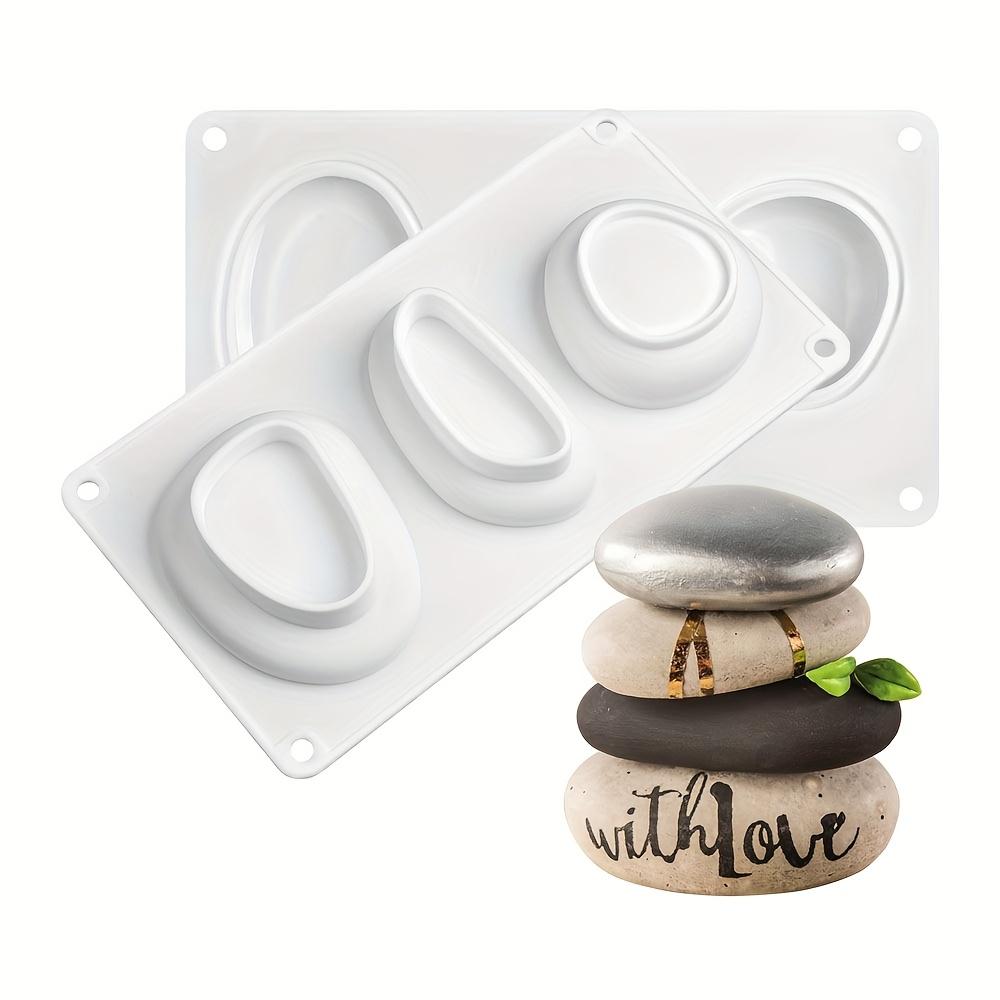 3-hole Creative Large-size Pebble Silicone Mold Candle Mold Diy Stone Modeling Decorative Crafts Making Plaster Resin Clay Mold