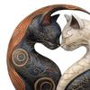 1/2 шт. Черно-белая фигурка кошки в китайском стиле, искусство инь-янь, статуэтка кошки, полимерная скульптура, украшение для дома, офиса, настольное украшение