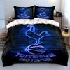 Blue neon cockerel logo. Bedding sets Duvet cover sets Duvet covers Pillowcases(1 * Duvet Cover 2 * Pillowcases without duvet insert)