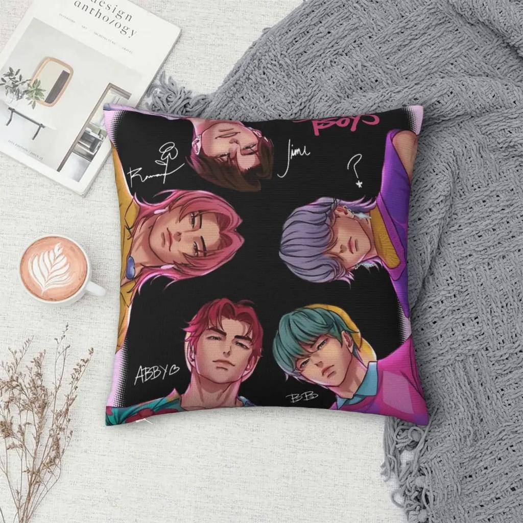 Saja Boys Kpop Dämonenjäger Rosa Kissenbezug Weicher Polyester Kissenbezug Geschenk Dekokissenbezug Zuhause Reißverschluss