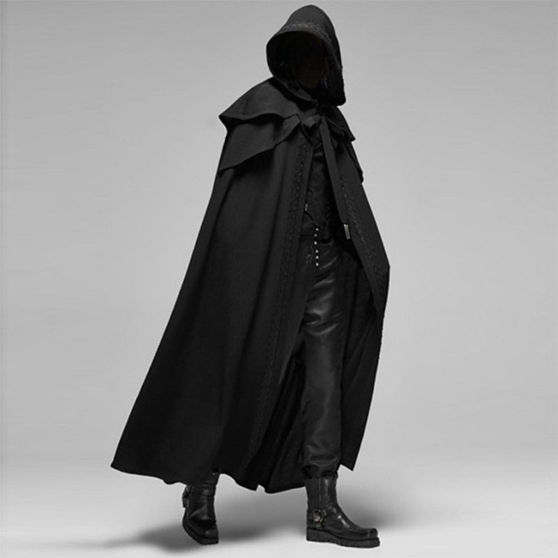 Halloween Party Medieval 4-Color Cape Gothic Style Men's Long Cloak