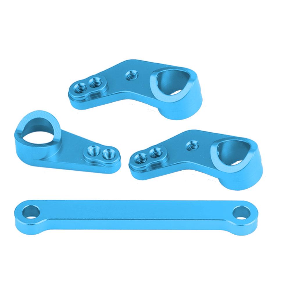 Aluminium Alloy Steering Servo Saver Complete for FS 53633 51805 51806 1 10 Scale RC Car (Blue)