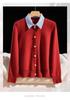 Elegant Knit Cardigan with Shirt Collar - Fashionable Two-Piece Style for Spring & Autumn 2026