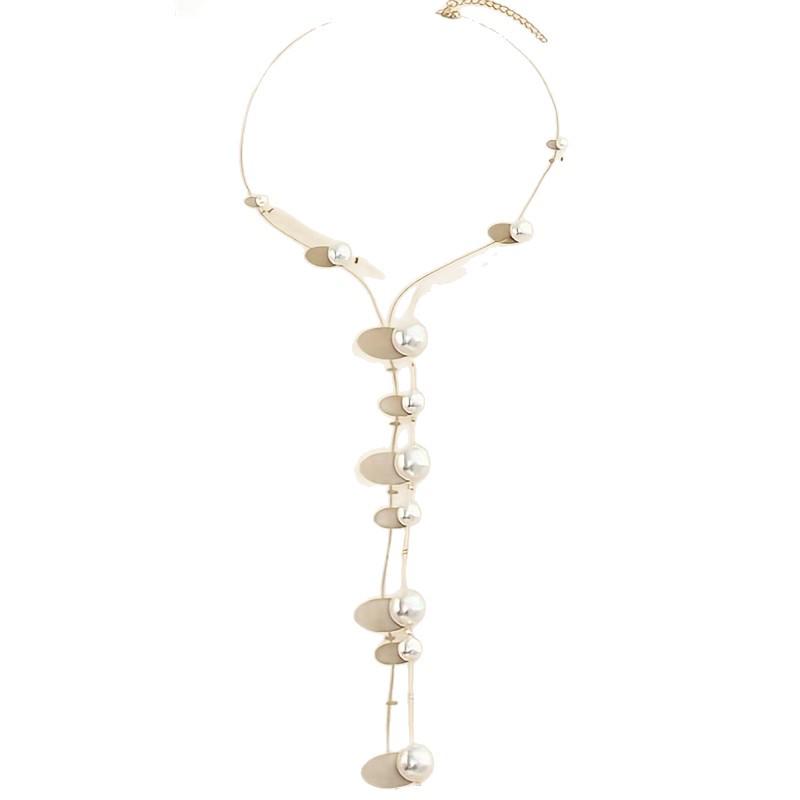 Vielseitige Retro Imitationsperlen Lange Halskette - Europäisches, Amerikanisches, Japanisches & Koreanisches Inspiriertes Design