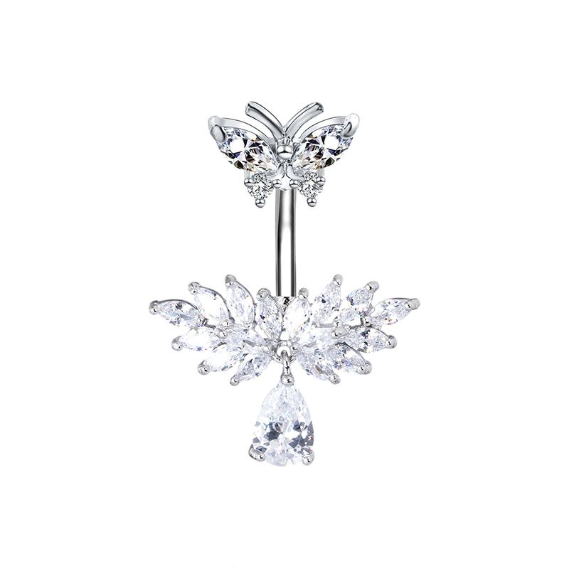Simple  Angel Wings Butterfly Navel Ring For Women Girls Exquisite Belly Button Rings Sexy Belly Piercing Jewelry Gifts