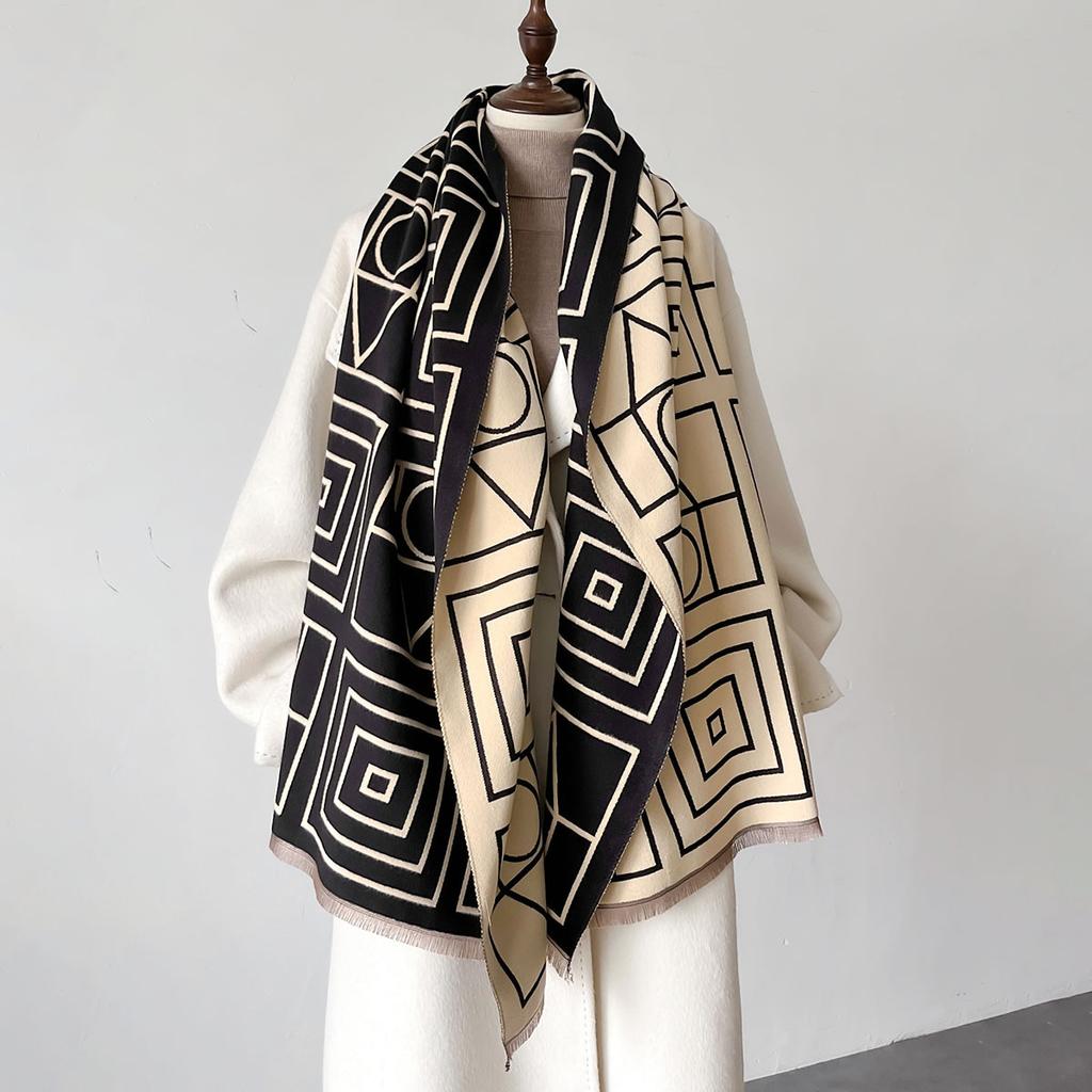 Autumn Winter Fashion Scarves Double-sided Wrap Women Men Letter Classic Korean Imitation Cashmere Shawl Bufanda Blanket Echarpe