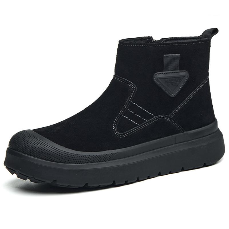 Nieuwe Mannen Anti-brandwond Laslaarzen Anti-kneuzing Werklaarzen Anti-lek Veiligheidsschoenen Stalen neus schoenen zijrits Bescherming Schoenen 38 black