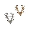 Lapel Pin Elk Head Brooch Zinc Zinc Alloy Deer Metal Brooch Personality Christmas Badge  Boys