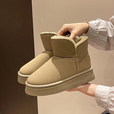 Fashion Women's Snow Boots New Warm Plush 2024 Hot Sale Wear Resistant Thick-soled Winter Fashion Solid Color Casual Comfortable Boots