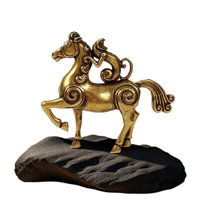1PCS Horse Figurines Miniatures Brass Feng Shui Figurines Bless Your Career With Success Home Office Desktop Decoration Gift