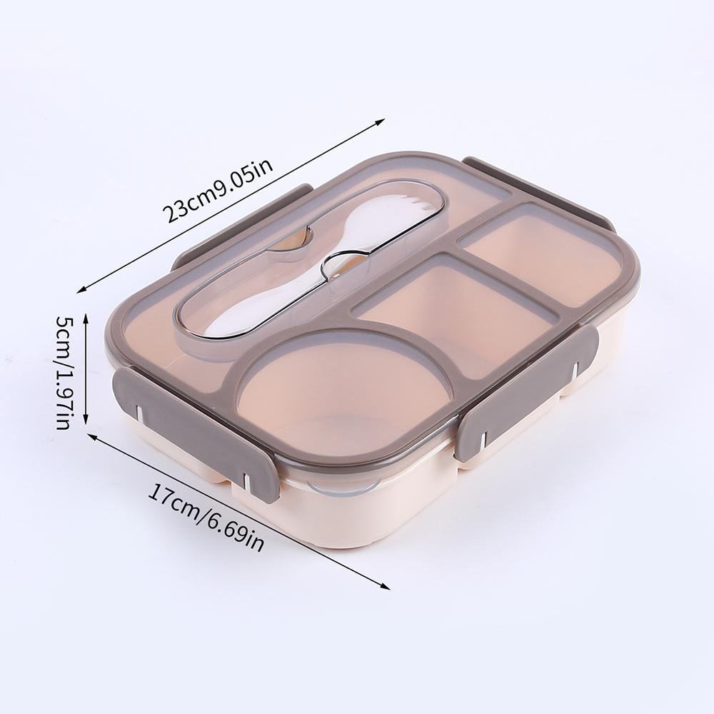 Lunch Box Bento Box 4 Compartment with Utensils Leakproof Portable Food Storage Snack Container for Work Home