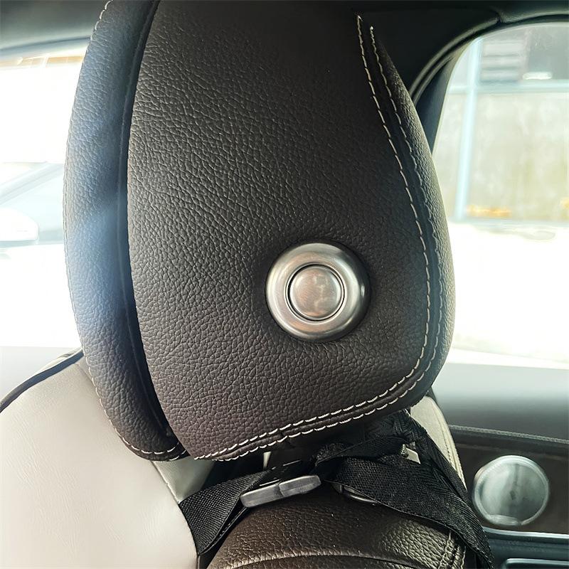 Car Headrest Adjustment Button Sequins Trim For Mercedes Benz C W205 E W213 GLC X253 2016-2018