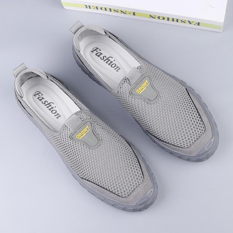 Nowe oddychające buty męskie z siateczki, lekkie, codzienne, męskie, buty do chodzenia, wsuwane, mokasyny, drążone, trampki, miękkie, letnie, płaskie buty