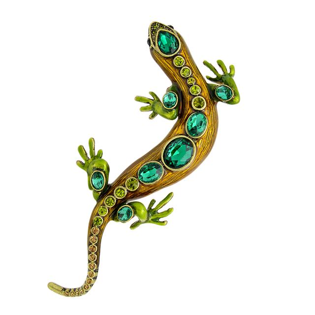 New Crystal Lizard Brooches for Women and Men Animal Pins Summer Shining Rhinestone Brooch Jewelry Kids Accessories