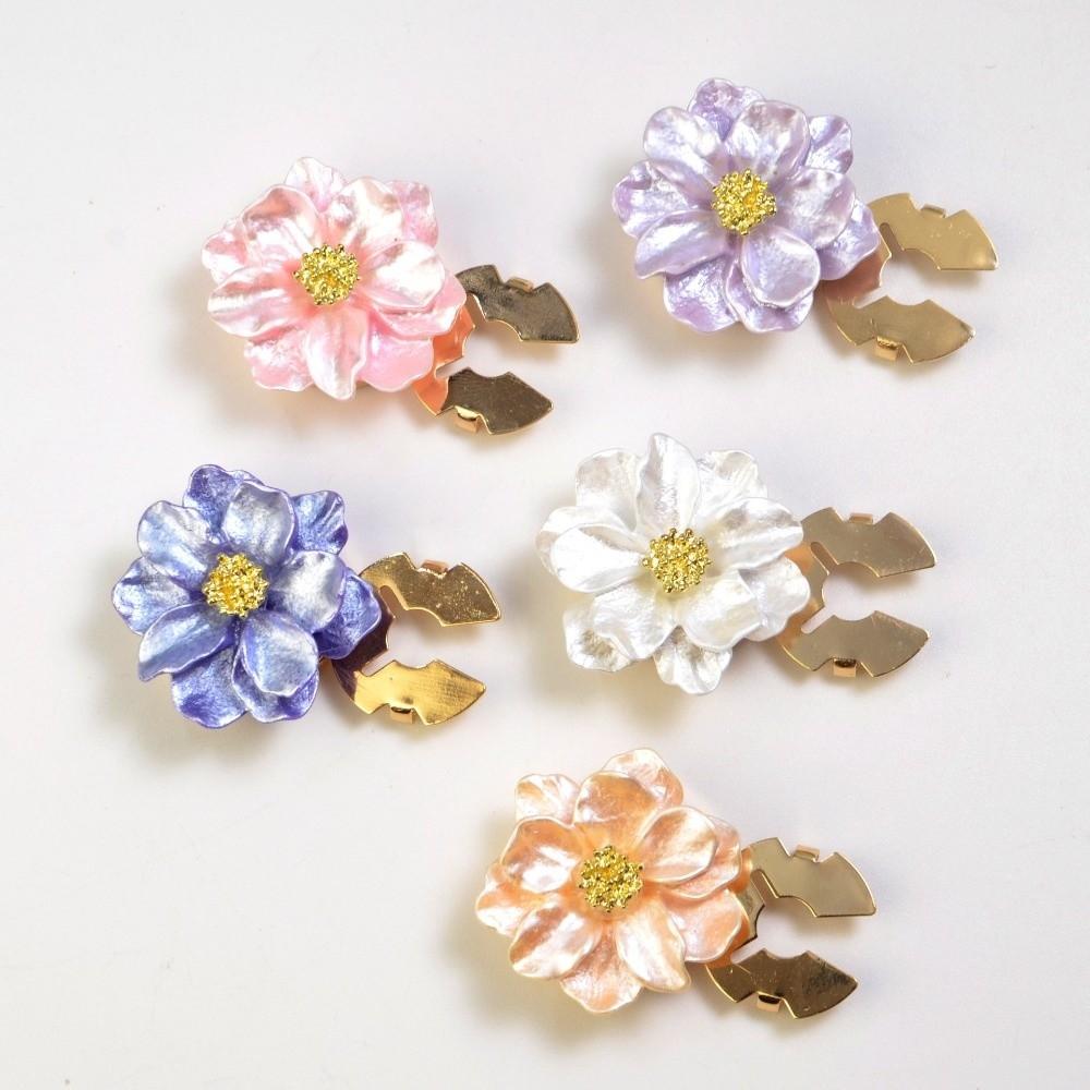 Flower Shape Button Covers Clothing Decoration Flower Button Covers Pearl Sleeve Button Clip Cloth