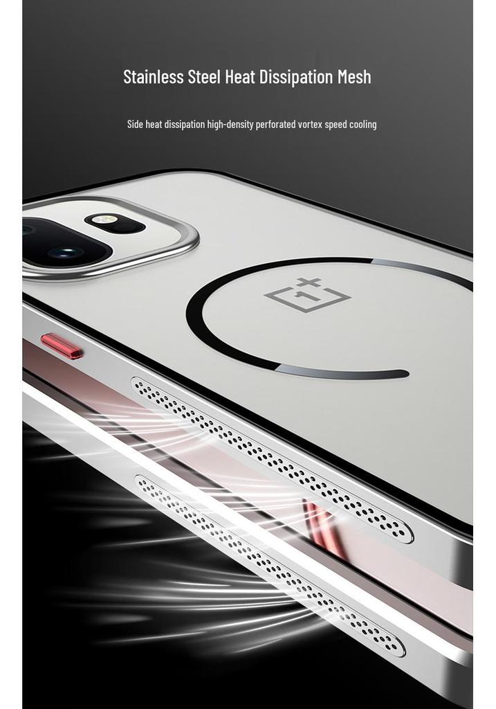 OnePlus 15T Supreme Edition Metal Frame Heat Dissipation Phone Case with Sea Horse Buckle