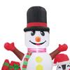 Christmas Inflatable Snowman with Penguins Cute Giant Snow Man Hat & Scarf Lighted Outdoor