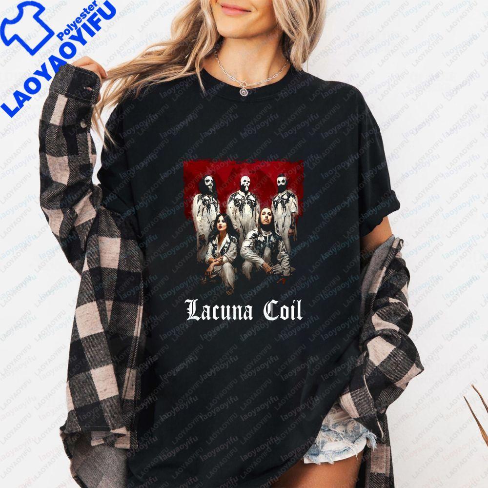 Lacuna Coil - Summer Trend Harajuku Short-Sleeved Unisex's and WoUnisex's Universal Shirt Pattern Large-Sized Comfortable T-Shirt