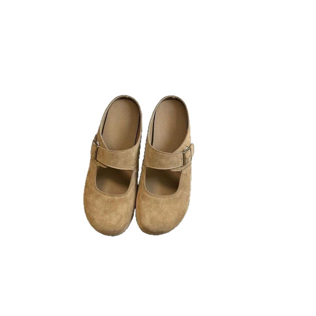 Spring new platform Boken shoes Korean version of casual style big head cute and ugly half-drag Muller shoes women's empty shoes women