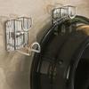 Auto Adhesive Shower Hook Space Saving Bathroom Accessories Strong Hold Plastic Mounts No Tools Required