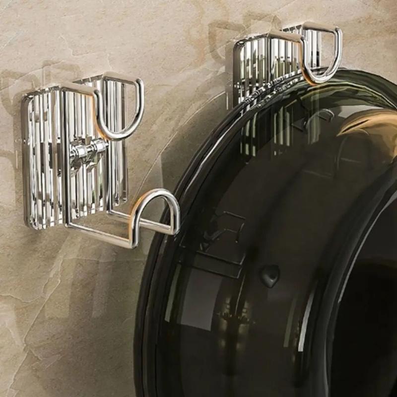 Auto Adhesive Shower Hook Space Saving Bathroom Accessories Strong Hold Plastic Mounts No Tools Required