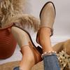 Summer New Breathable Chunky Heel Closed Toe Mid Heel Roman Sandals