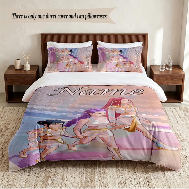 HUNTRIX Personalisierte Individuelle Name 3-teiliges Bettwäsche-Set Weiches Bettbezug-Set Für Schlafzimmer Heimdekoration
