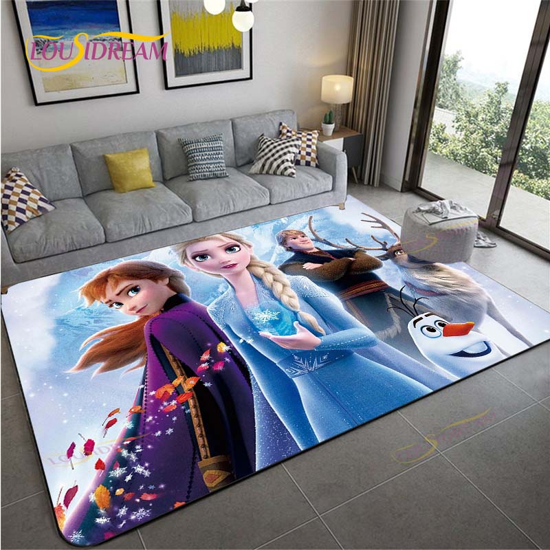 Neue Cartoon Eiskönigin Teppiche Kinder Krabbelteppiche Wohnzimmer Couchtischunterlagen Schlafzimmer Teppich Waschbare Bodenmatten Haushaltsbereich Matte 40cm x 60cm