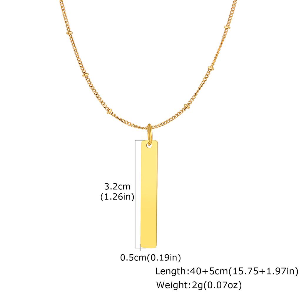 Layered Vertical Bar Pendant Necklace for Women Clavicle Chain Collarbone Choker Necklace 18K PVD Gold Plated Jewelry Waterproof