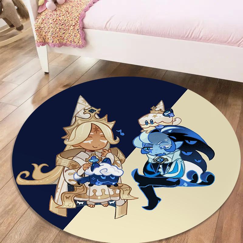 

Cookie Run Kingdom Round Area Rug,Carpet Rug for Living Room Bedroom Sofa Playroom Decor,Non-slip Floor Mat19 80cmx80cm