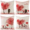 Home Pillowcase Valentine's Day Red Heart Print Series Polyester Pillowcase Cushion Cover