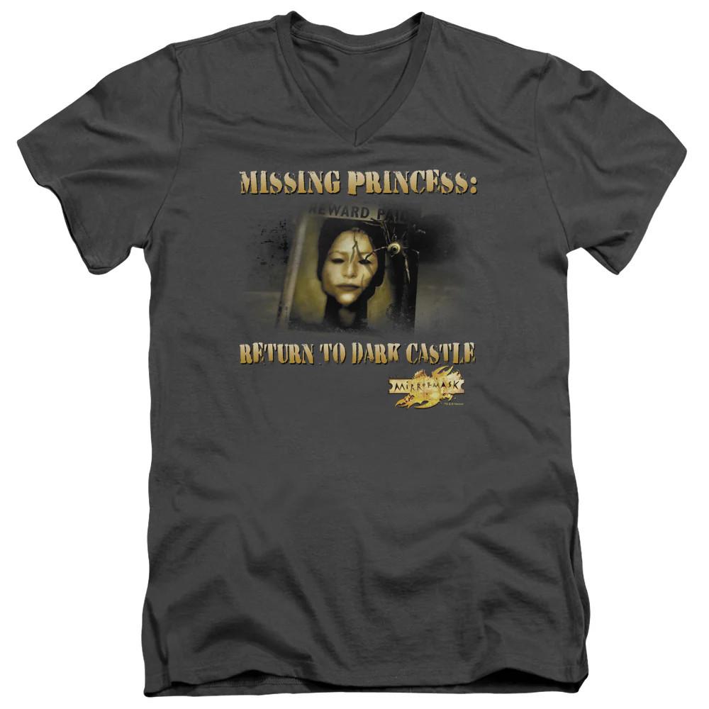 

Mirrormask Missing Princess Mens Slim Fit V-Neck T Shirt Charcoal L