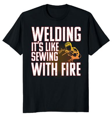 Schweißer Nähen mit Feuer Unisex T-Shirt