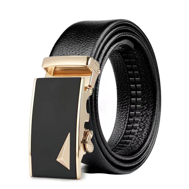 Trendy Youth & Middle-Aged Men's Genuine Leather Automatic Buckle Belt - Korean Style for Casual & Business Wear