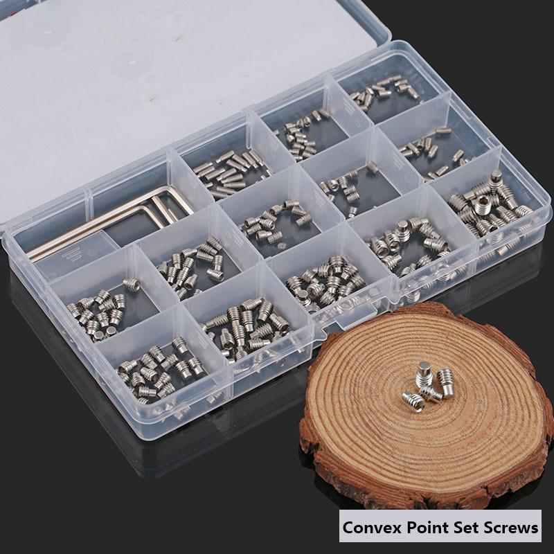 304 316 Stainless Steel Internal Hex Socket Drive Cone Dog Flat Cup Point Set Screw Assortment Kit Allen Head Grub Bolt