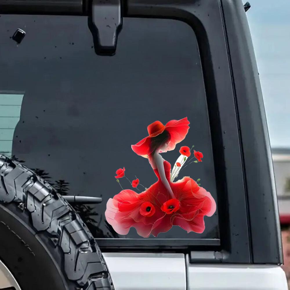 QT2488#15cm Pretty Girl Fashion Decals, Waterproof Vinyl Stickers for Car, Laptop,Glass Surface