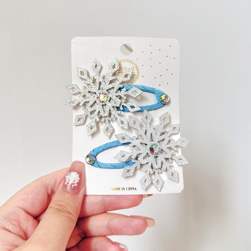 

2 шт. Нові шпильки для волосся у вигляді сніжинок принцеси для дівчаток, різдвяні, милі дитячі шпильки, головні убори, заколки-автомати, аксесуари для волосся