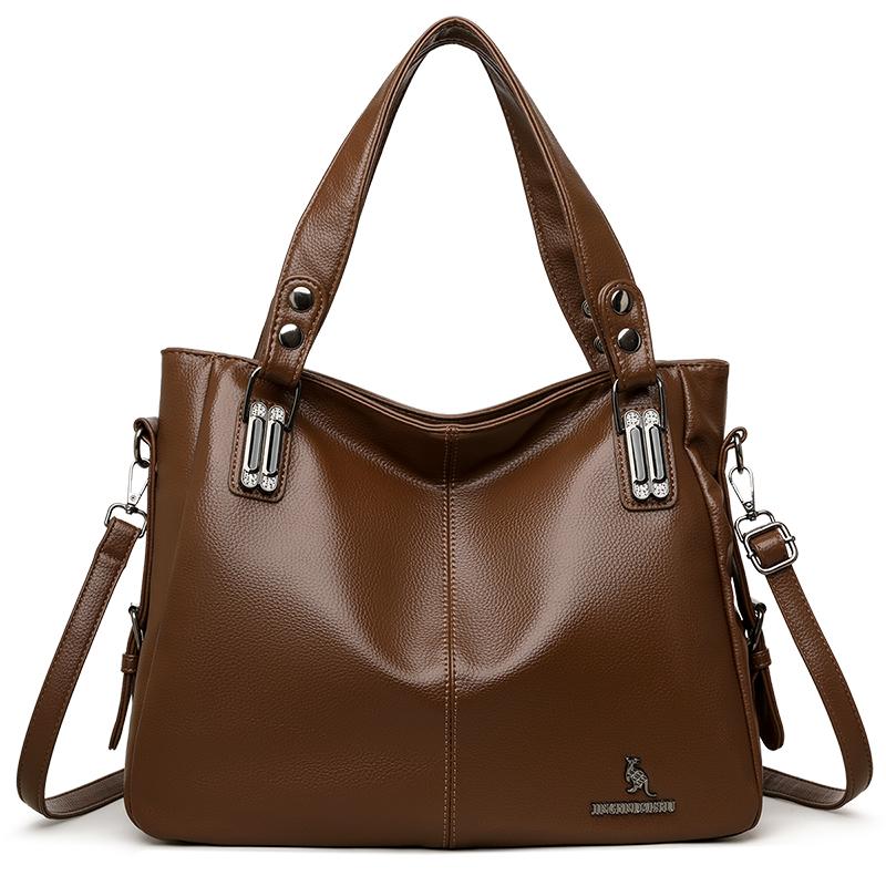 Women's Tote Bag Solid Color Shoulder Bag Large Capacity Middle-Aged Mother Bag