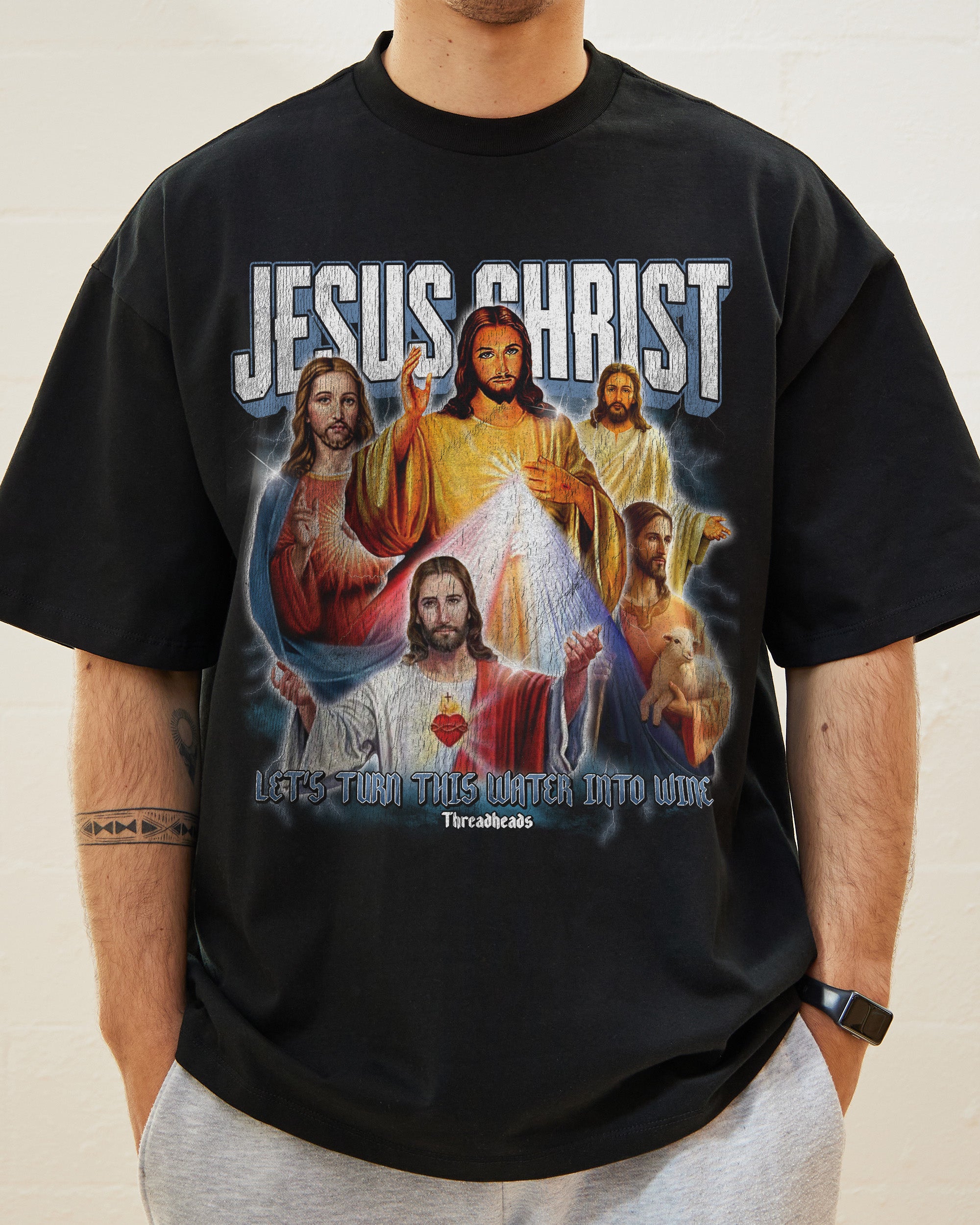 

Retro Jesus Christ Casual Tshirt Mens and Womens Luxury Brand Top S
