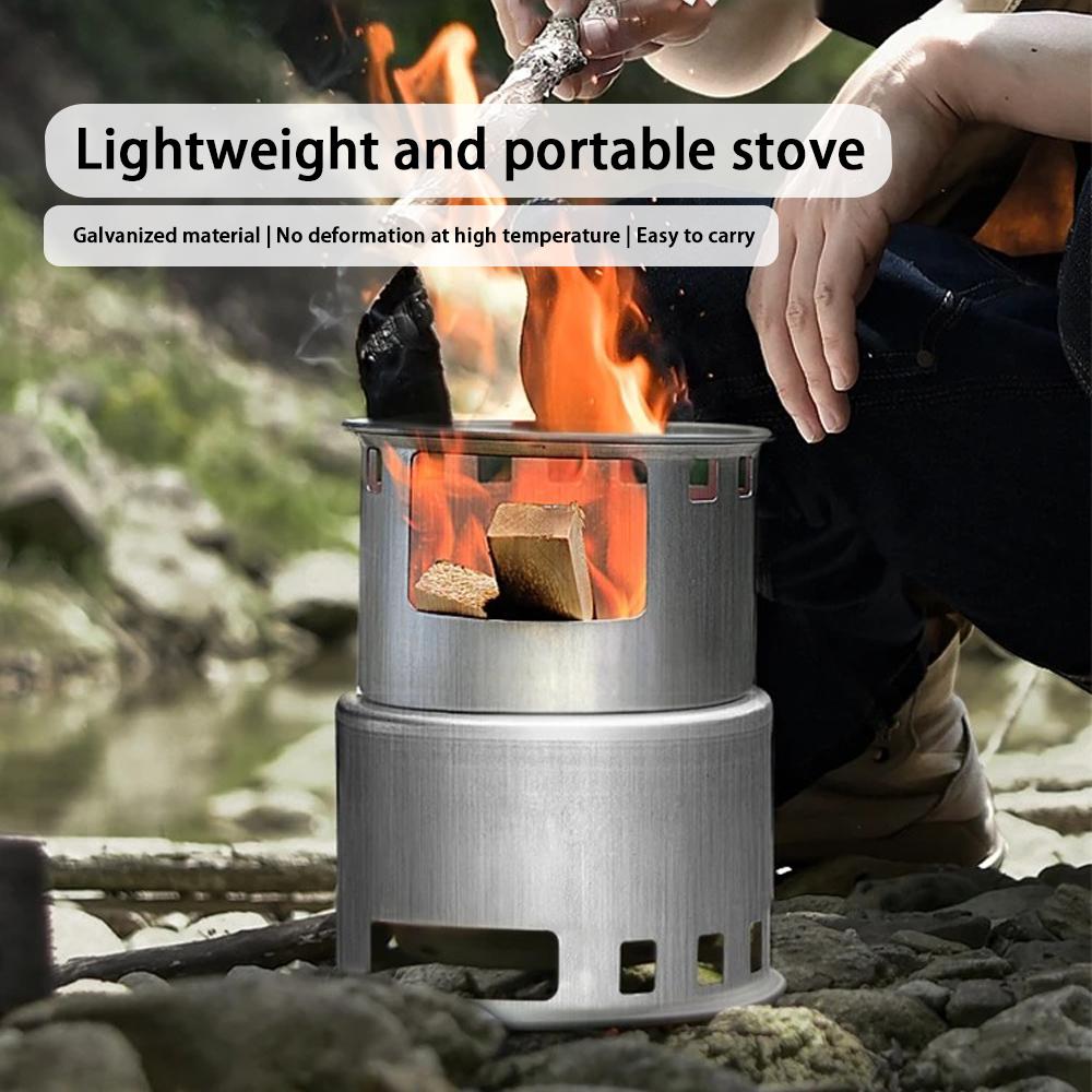 Foldable Wood Burning Camping Stove | Portable Stainless Steel Fire Pit for Bushcraft & Outdoor Cooking
