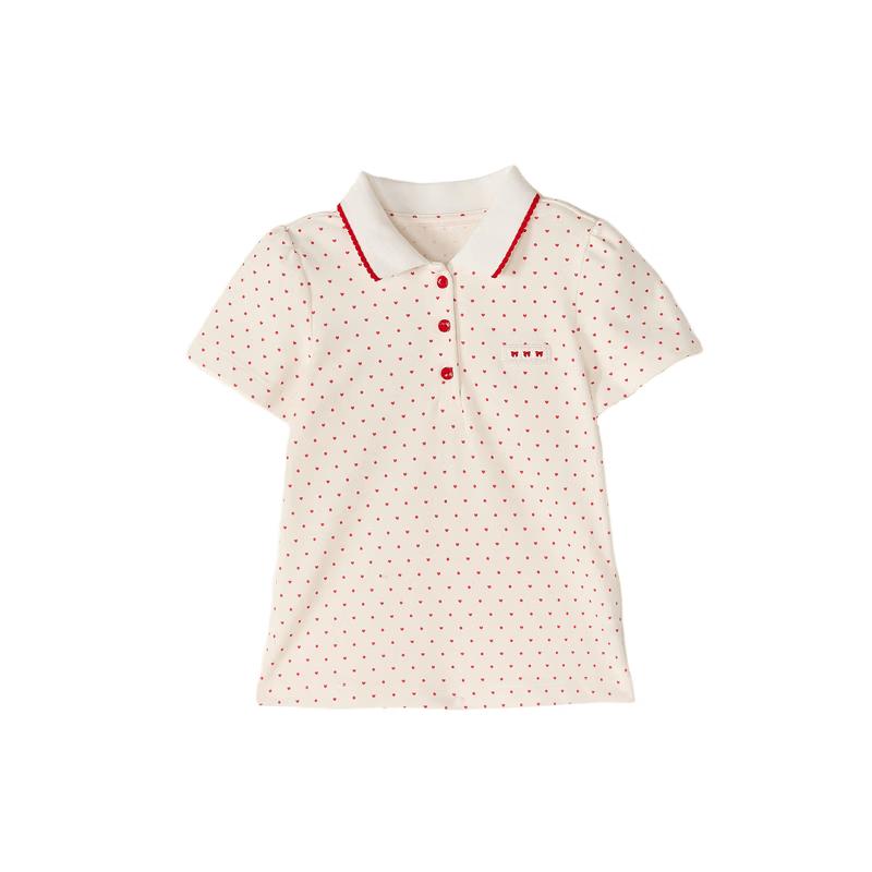 Disha Girls  Sweet Polka Dot Puff Sleeve T-Shirt 120