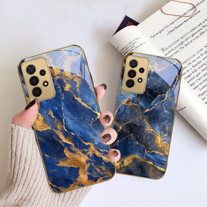 Marble texture map For Samsung A16 A15 A14 A13 A12 A26 A25 A23 A22 A21s A36 A35 A34 A33 A32 A31 A52 A73 A72 glass phone case