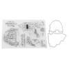 Clear Stamp Unique Shape Decorative Transparent Template with Cutting Die for DIY Scrapbook Crafts