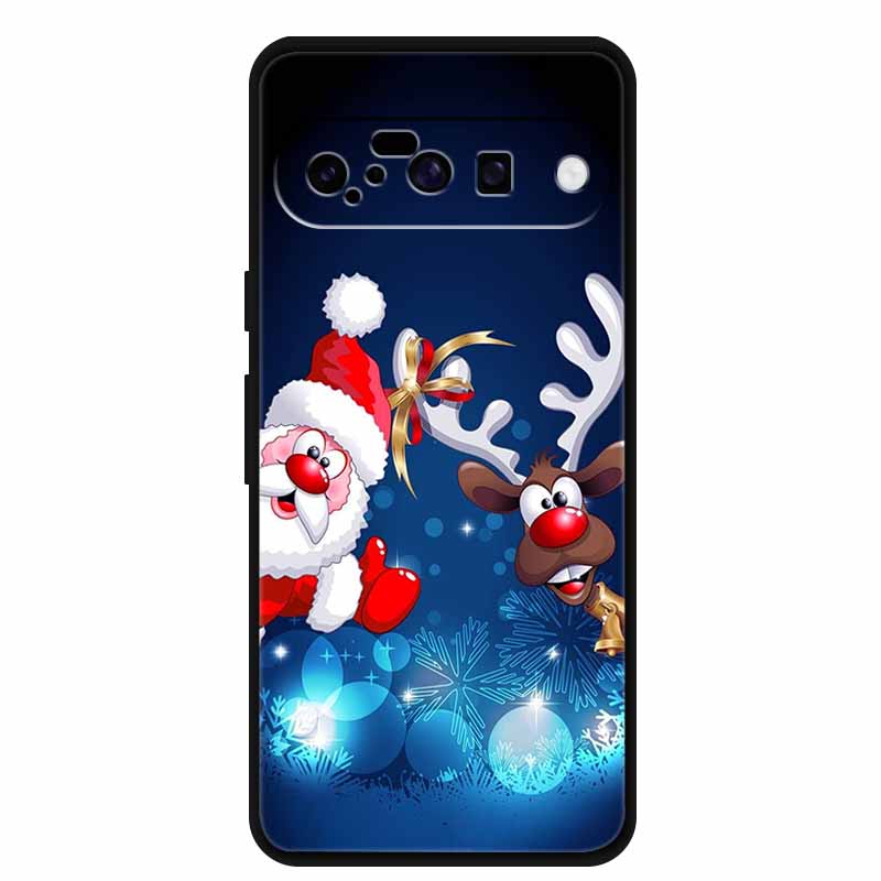 Christmas Phone Cases For Google Pixel 10 Case Silicone Soft Black Cover Christmas Tree for Pixel 10 Pro / 10 Pro XL Back Cover