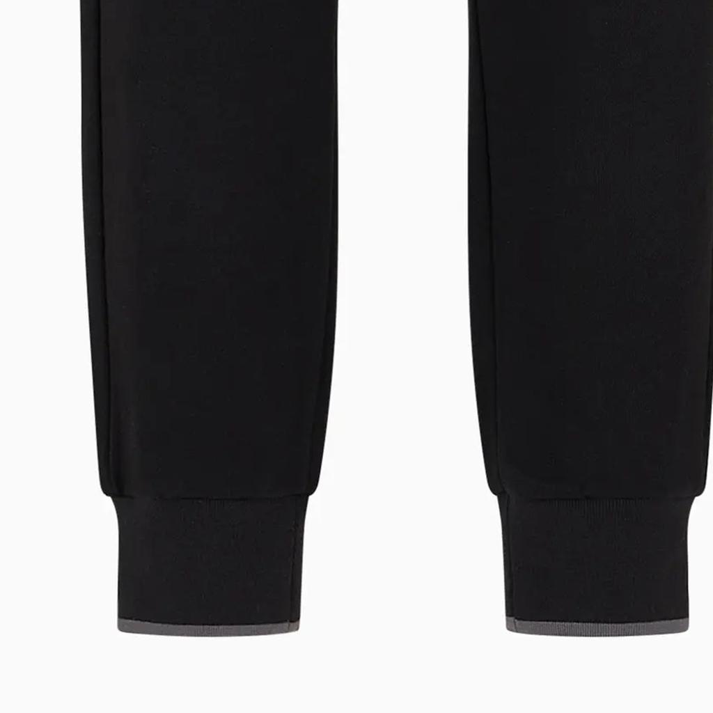 Armani Exchange SS24 Logo Eagle Head Embroidered Cuffed Knit Joggers Men bottoms Black 3DZPHQ-ZJ9KZ-1200