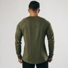 Spring and Summer Men's Long Sleeve Henley Sports Casual Cotton Stretch V-Neck Button Thin T-Shirt
