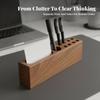 Pen Holder with Card Slot Natural Wood Desk Tidy Compact for Study Room