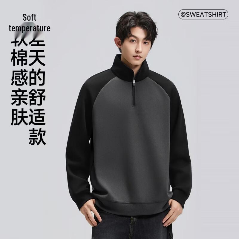 JEEP SPIRIT Men's 2026 Half-Zip Stand Collar Sweatshirt