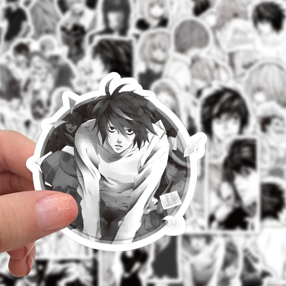 10/30/60pcs Anime Black White Manga Death Note Stickers Decals DIY Laptop Skateboard Diary Phone Case Waterproof Sticker Toy